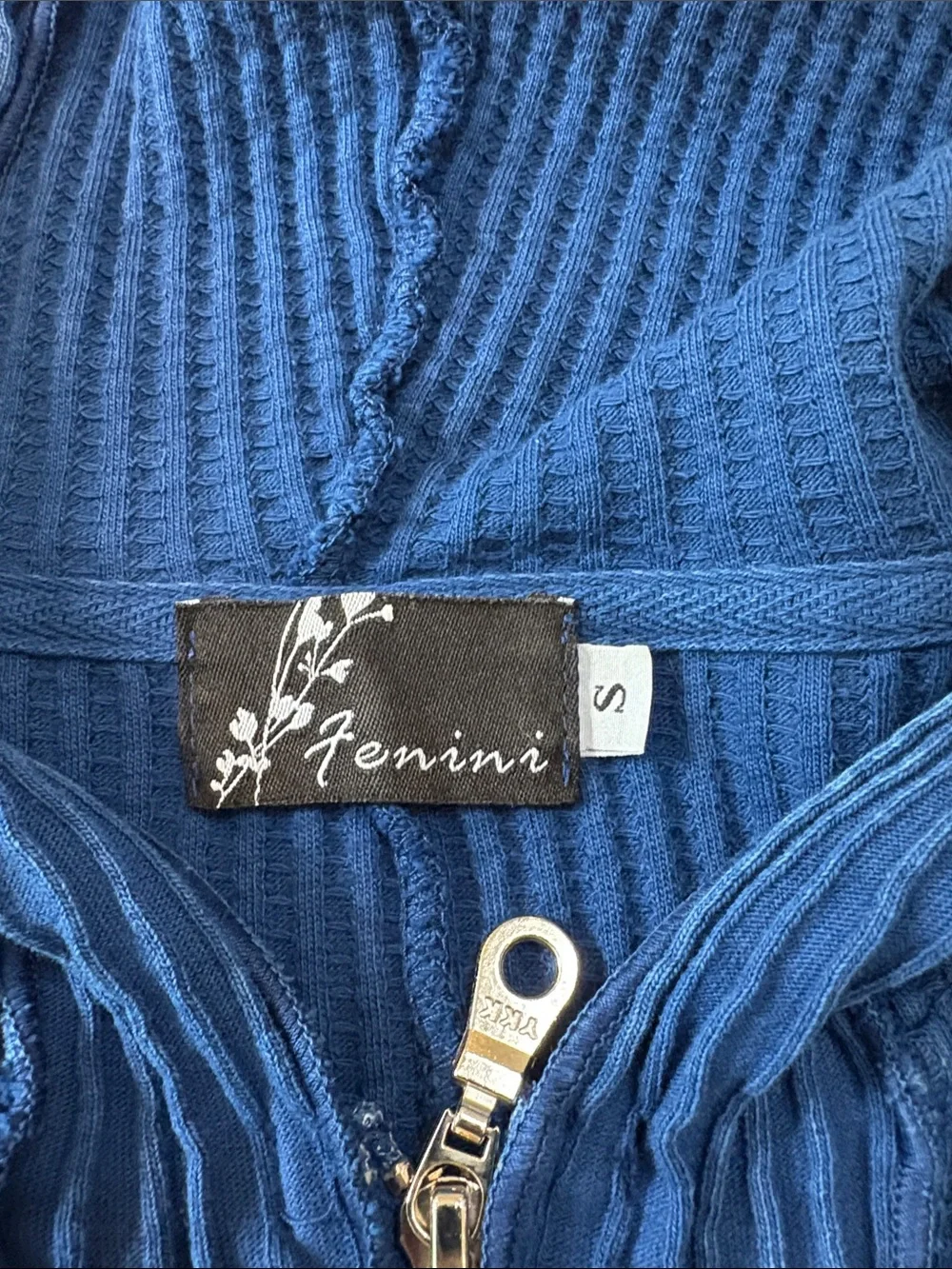 Fenini - Blue Zip Up Swimsuit / Beach Coverup - Size Small. B83